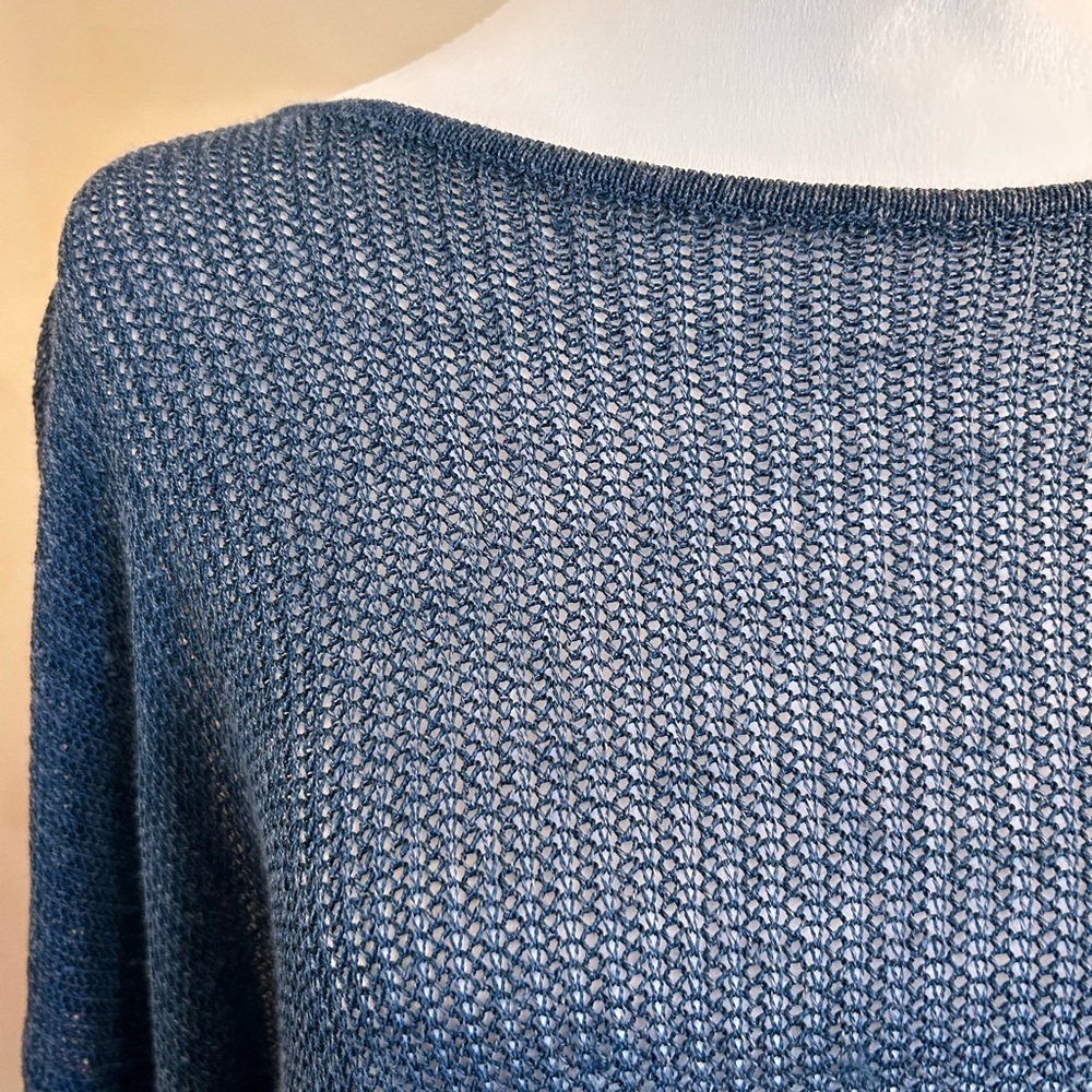 JJill open knit Women's Navy Sweater 2x - Picture 4 of 11